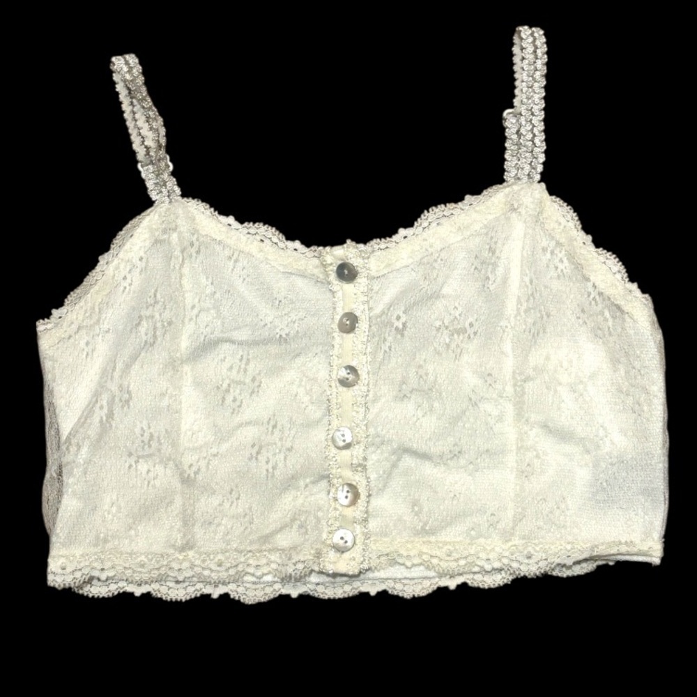 POL Lace Button Crop Camisole NWOT
